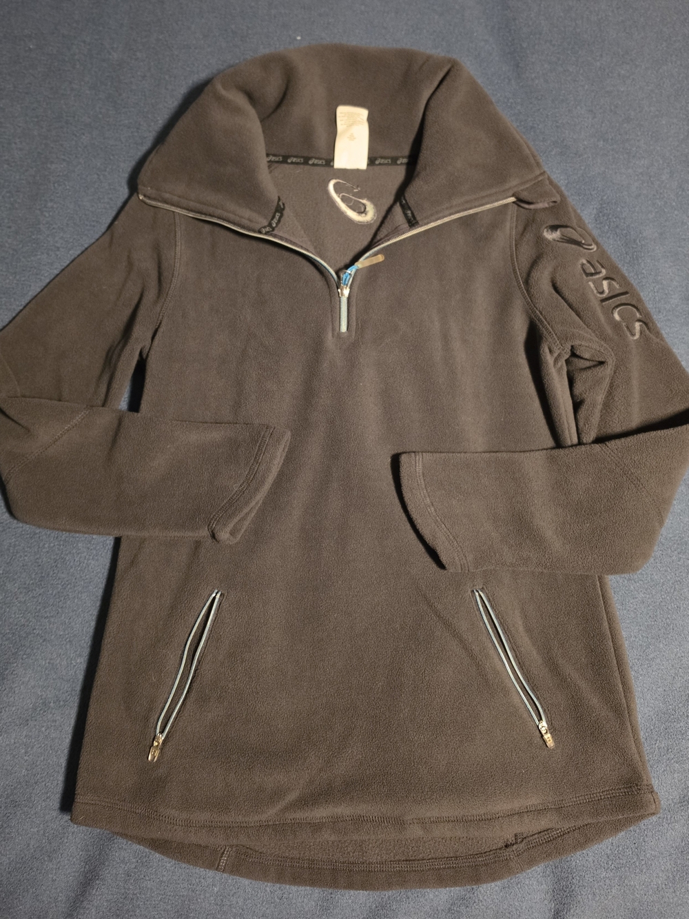 Asics Women's Gray Half-Zip Fleece Pullover